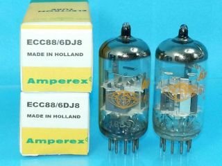 Amperex Orange Globe 6dj8 Ecc88 Vacuum Tube 1967 Date Match Pair Sweet Warm Tone