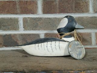 Vintage Wood Hand Carved Duck Decoy Unknown Maker