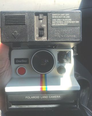 One Step Polaroid Land Camera With Bag And Instruction Insert - Rainbow With Film