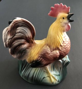 Vintage Rooster Planter 8 1/4”tall Coloring