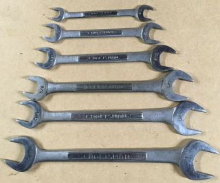 Craftsman (vintage Usa) 6pc Sae Double Open - End Combination Wrench Set 3/8 " - 1 "