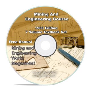 Mining & Engineering Textbook Course,  Learn How To Mine Gold,  7 Volume Cd V32