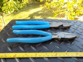 2 Vintage Channellock Side Cutting Pliers,  Linesman No.  348 & No.  369 Made In Usa