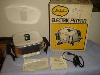 Vintage Sunbeam Model 425a Electric Skillet Frying Pan 1250w High Dome Aluminum