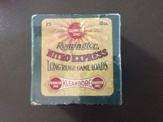 Remington Nitro Express Vintage Empty Shell Box,  Long Range Game Loads Buckshot