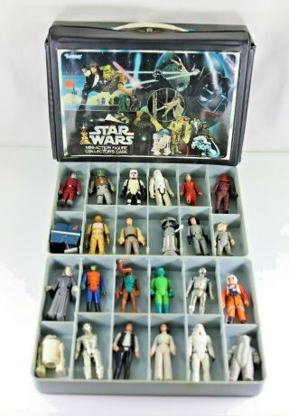 Vintage Kenner Star Wars Figure Case With 24 Figures
