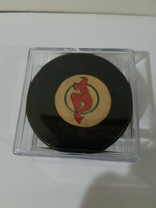 First Season Jersey Devils 82 - 83 Vintage Viceroy Official Game Puck.