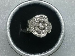 Vintage Sterling Silver Ornate Spoon Handle Ring 