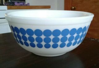 Vintage Pyrex Blue Polka Dot Mixing Bowl - 2 - 1/2 Quart - Model 403