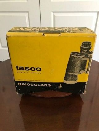 Vintage Tasco Sea Dog 7x50mm Binoculars W/ Orig.  Leather Case And Cardboard Box