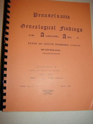 Pa Genealogical Allemangel Area Berks & Lehigh Counties Marriages Rev Dubs 1823