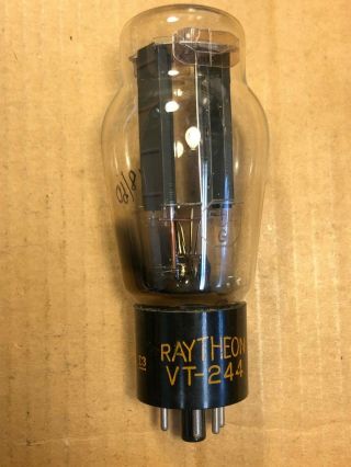 1943 Raytheon 5u4g Vt - 244 Tube Tests Great Dual Support Rods Black Plates Wwii