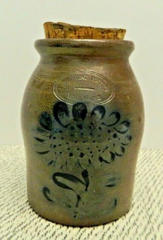 1986 Vintage Beaumont Pottery York Maine Jar Utensil Holder Vase Fine