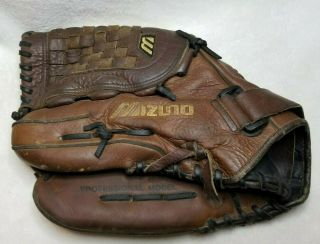Left - Handed Thrower Mizuno Baseball Mitt (glove) 13 " Vintage Leather Mvt 1300