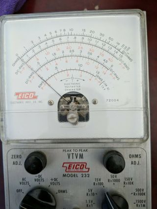 Vintage Eico 232 Peak - to - Peak VTVM Voltmeter 3