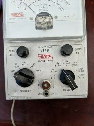 Vintage Eico 232 Peak - to - Peak VTVM Voltmeter 4