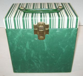 Vintage Hard Cardboard Platter Pak 45 Rpm Record Box Storage Case Green White