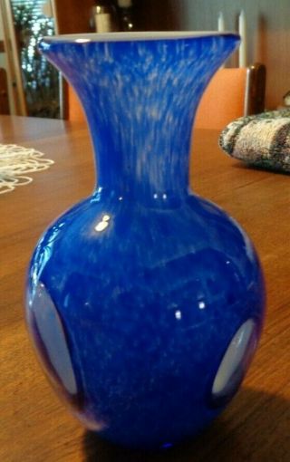 Vintage Murano Hand Blown Cased Art Glass Window Vase