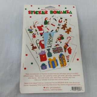 Vintage Stickers Mrs Grossmans Christmas Bonanza Pack 90s 1996 Holiday Themed 2