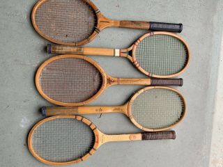 5 Vintage Proline Tennis Rackets.