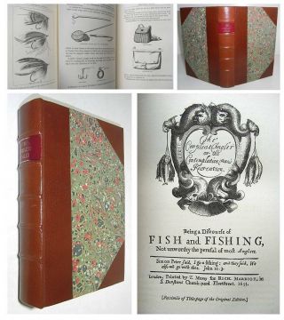 1890 The Complete Angler Izaak Walton Fishing Angling Fish Rod Leather Binding