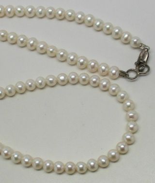 Vintage Sterling Silver Western Pearl 18 " Necklace - Gorgeous,  L@@k