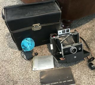 Vintage Polaroid 250 Land Camera W/ Case And Accessories