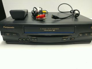 Panasonic Pv - V4540 Vcr/vhs Player Recorder Omnivision 4head W/ Remote & Av Cable