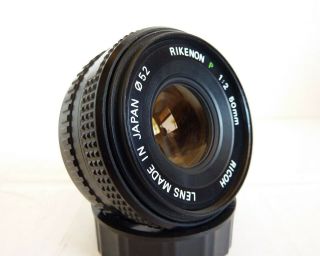 Ricoh Rikenon P 50mm F/2 Pancake Lens - Pentax K Mount,