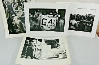 11 VINTAGE BLACK AND WHITE 8 x 10 PHOTOS,  NYC,  GAY PRIDE DEMONSTRATION c.  1970 5