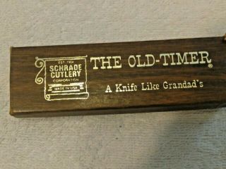 Vintage SCHRADE OLD TIMER 194OT Single Blade Pocket Knife In The Box 2