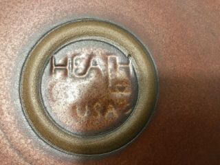 2 Vintage Heath Ceramic Pottery Red Brown Sandstone Soup Plates / Bowles 2