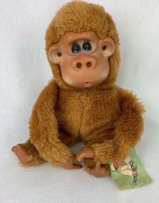 Vtg Russ Rutherford Iii Plush Monkey 10 " Thumb & Toe Sucking Ape Orangutan Hg8