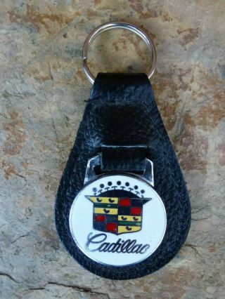Vintage Cadillac Leather Key Chain Fob