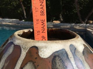 Fat Lava Drip Glaze Studio Art Pottery Vase Large Vintage 16.  5 