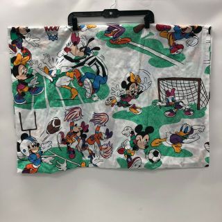 Vintage Twin Flat Mickey Mouse Minnie Friends Sports Sheet Soccer Cheerleaders