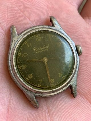 Vintage Ww2 Era Military Dial Cortebert Case Watch 1940 