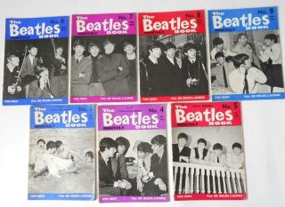 The Beatles Monthly Books X7 1963 - 64 3,  4,  5,  6,  7,  8,  9 Vintage Magazines