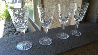 4 Vintage Signed Waterford Crystal Sherry Stemware Ashling Pattern
