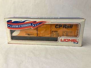 Lionel Trains Cp Rail 9208 Box Car Yellow O Gauge Canadian Pacific Railroad Vtg