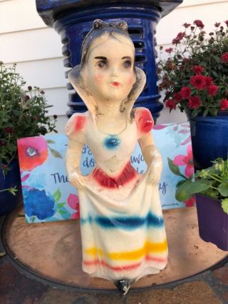 Vintage 15 " Chalk Ware Cinderella Snow White Figurine Statue Carnival Prize