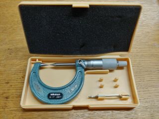 Vintage Mitutoyo Micrometer Caliper Set No.  112 - 237 W/ Hard Plastic Case