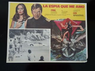Vintage 1977 The Spy Who Loved Me James Bond 007 Mexican Lobby Card