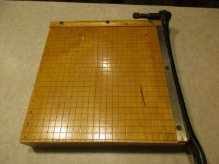 Vintage Ingento No.  4 Guillotine Paper Cutter Trimmer 12 " X 12 " Made In U.  S.  A