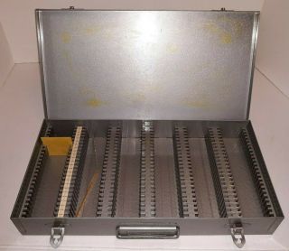 Vintage 35mm Slide BRUMBERGER Metal Box Tray File Case Holder 3