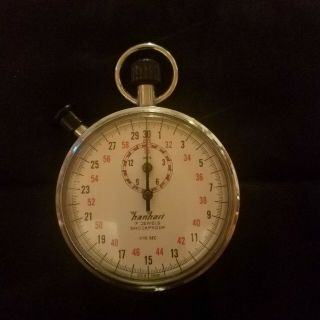 Vintage Made In Germany 7 Jewel Hanhart Mechanical Wind Up Stopwatch