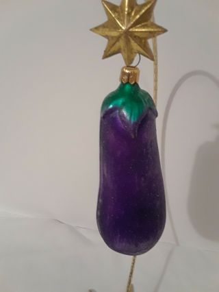 Christopher Radko Ornament " Egg La Plante " Purple Eggplant Ornament 1997 Vintage