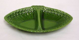 Vintage Maddux Of California Pottery Green Oval Divided Dish 3151 Retro 1966