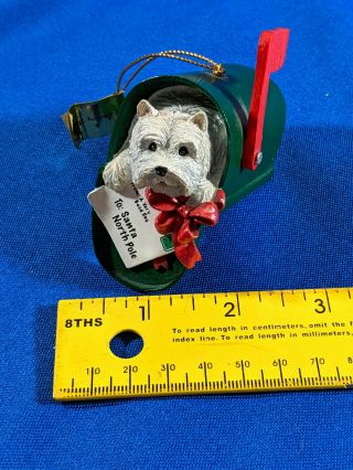 Danbury Westie Dog Xmas Ornament Westie Wonderland Paw - Cel Post Vtg