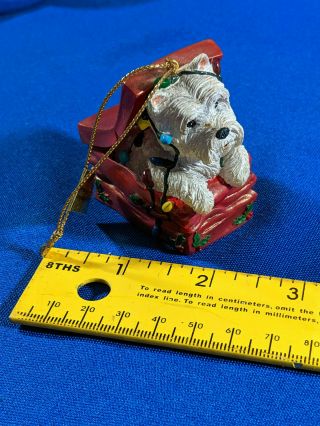 Danbury Westie Dog Xmas Ornament Westie Wonderland Lit Up With Mischief Vtg